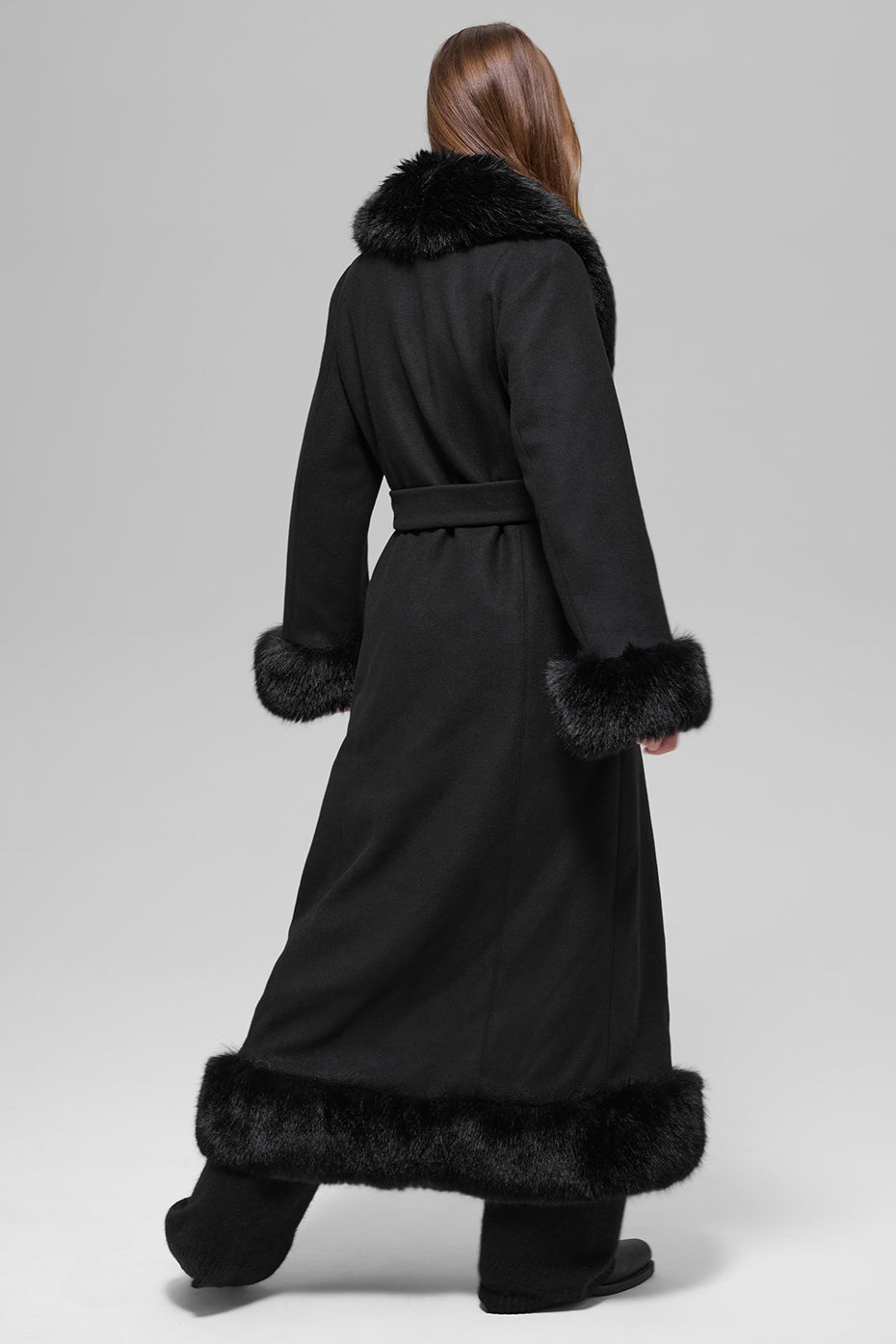 Alo Yoga Women'S Faux Fur Trimmed Longline Coat