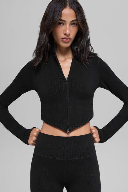 Alo Yoga Women'S Seamless Two Tone Rib Jacket