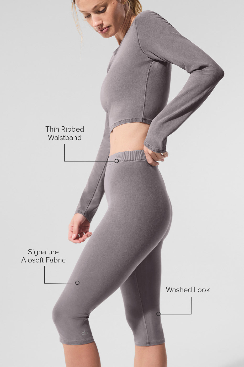 Alo Yoga Women'S Alosoft High-Waist Iconic 90'S Capri