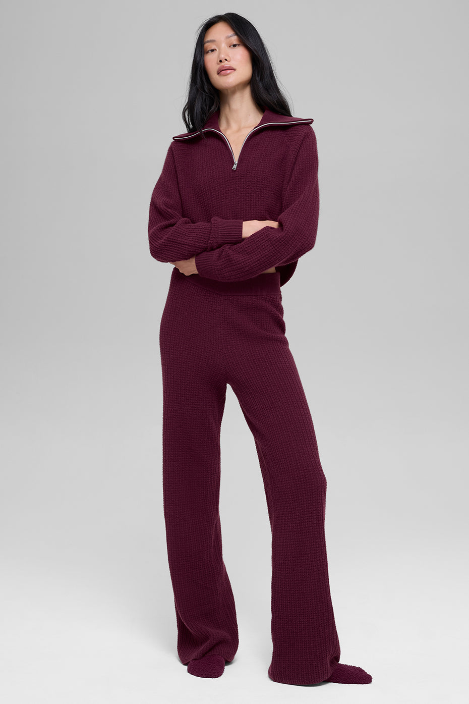 Alo Yoga Women'S Cashmere High-Waist Plush Waffle Pant