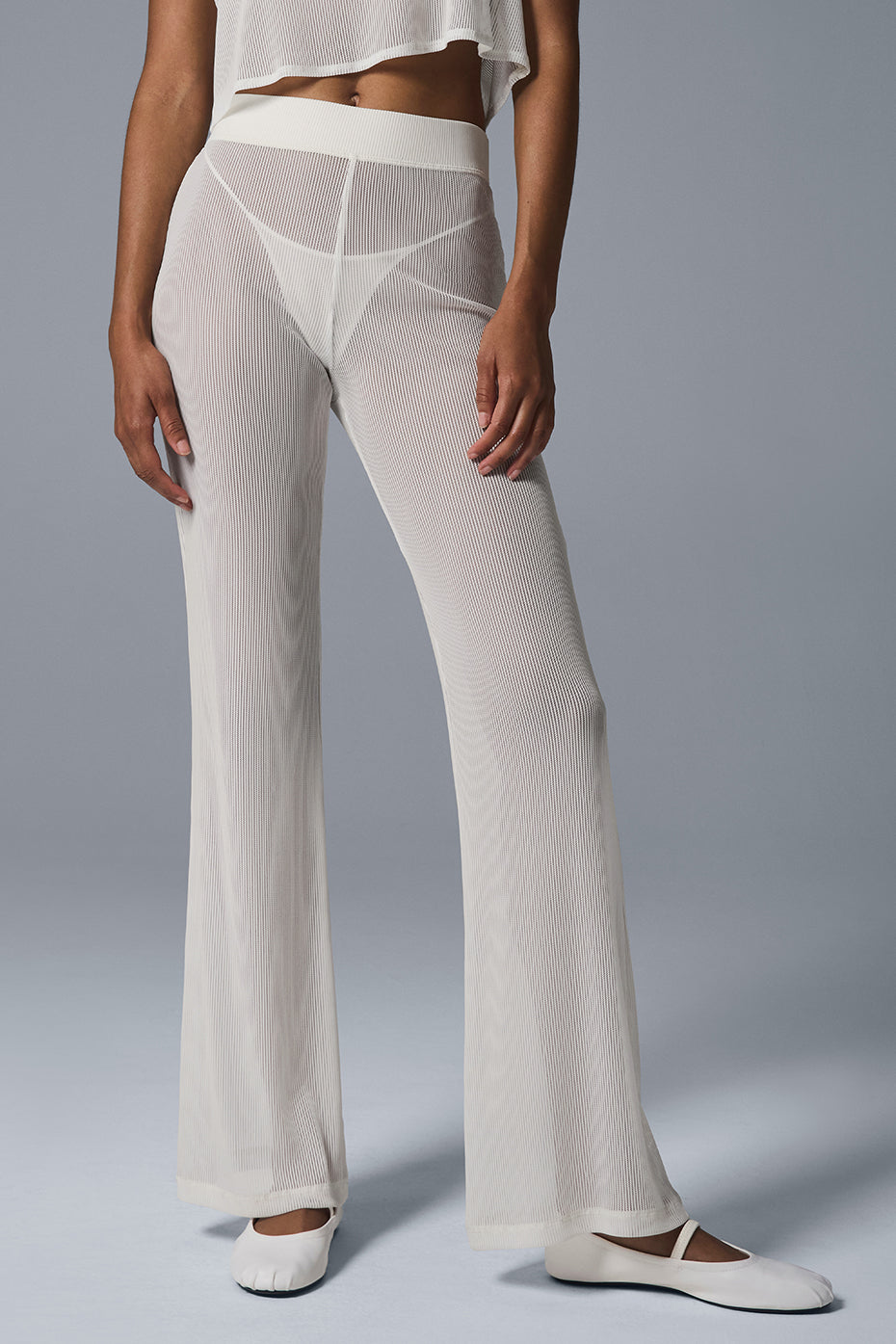 Alo Yoga Women'S Striped Mesh Tropical Nights Flare Pant