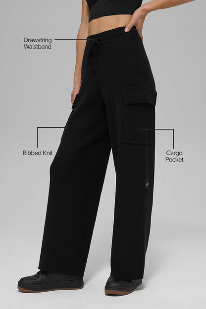 Alo Yoga Women'S Scholar Knit High-Waist Cargo Pant