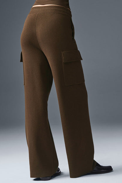 Alo Yoga Women'S Scholar Knit High-Waist Cargo Pant