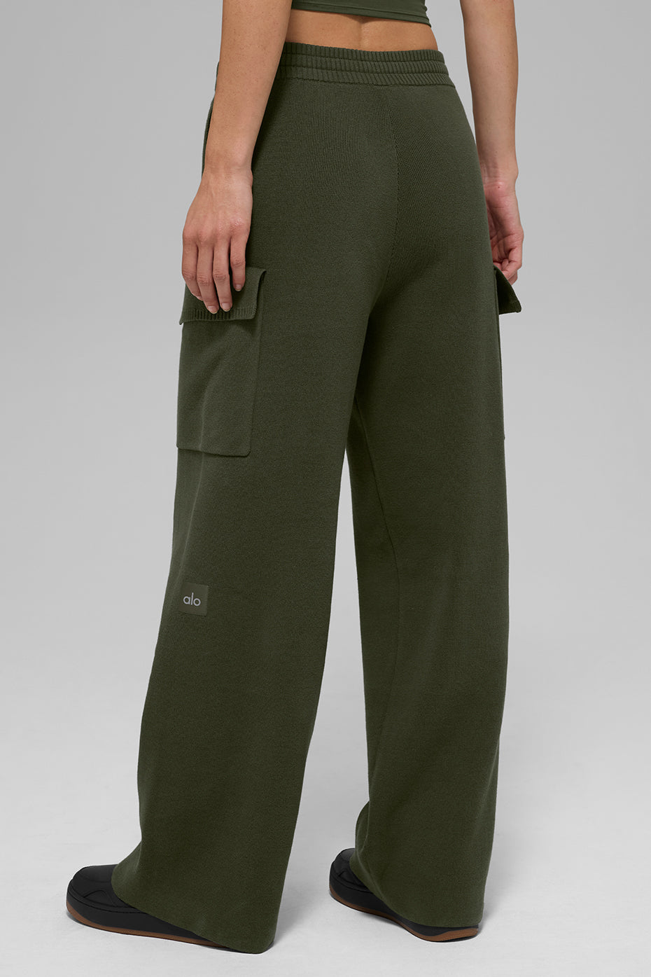 Alo Yoga Women'S Scholar Knit High-Waist Cargo Pant