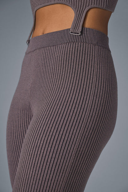 Alo Yoga Denim Knit High-Waist Flare Pant