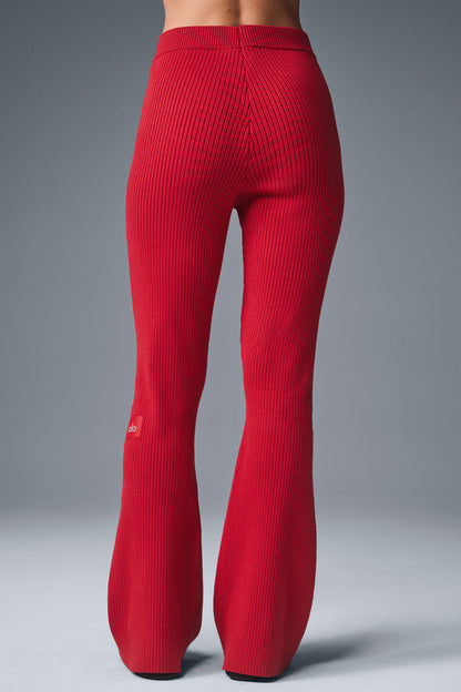 Alo Yoga Denim Knit High-Waist Flare Pant