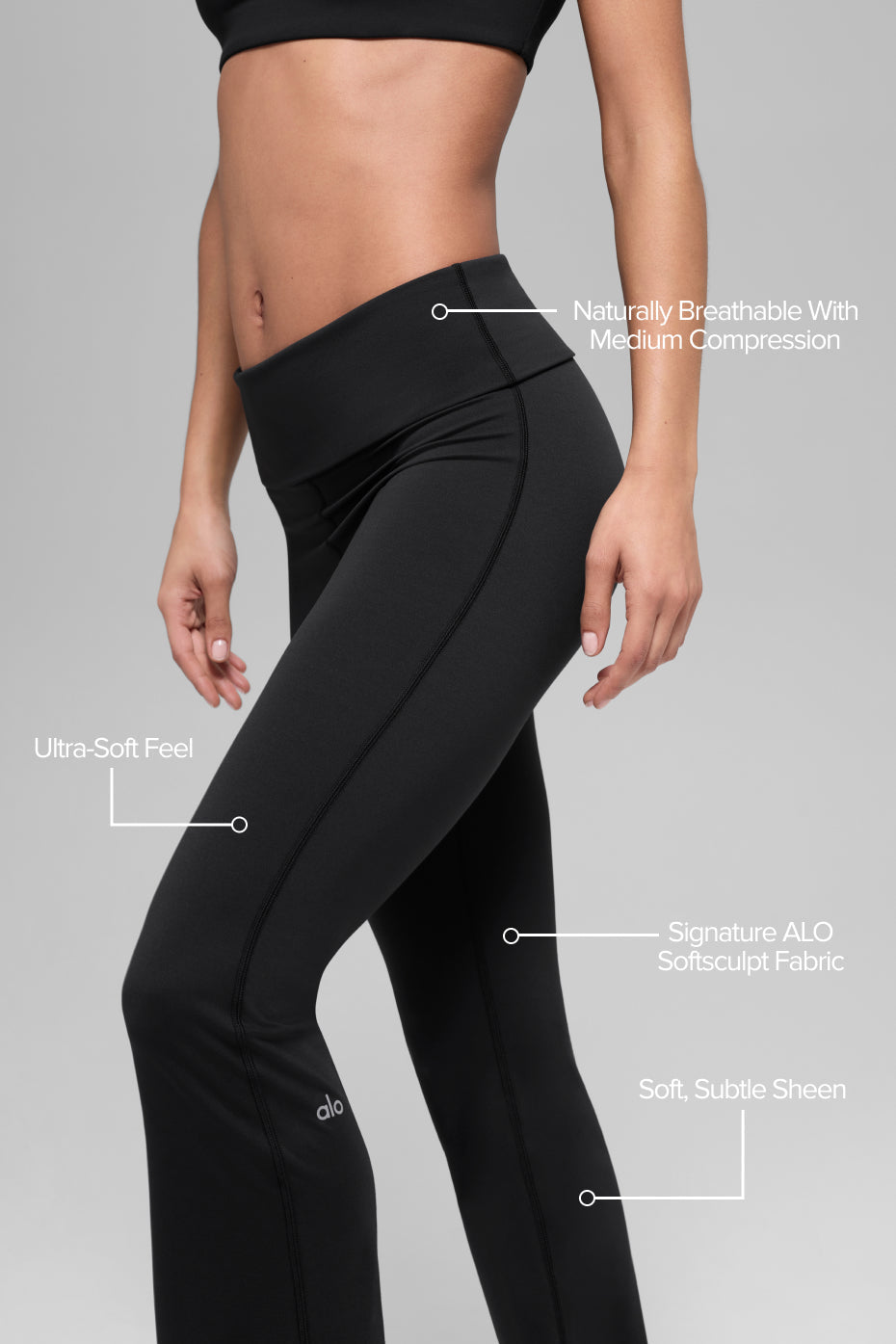 Alo Yoga Women'S Alo Softsculpt Foldover Flare Legging