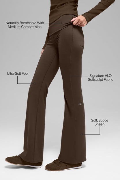 Alo Yoga Women'S Alo Softsculpt Foldover Flare Legging