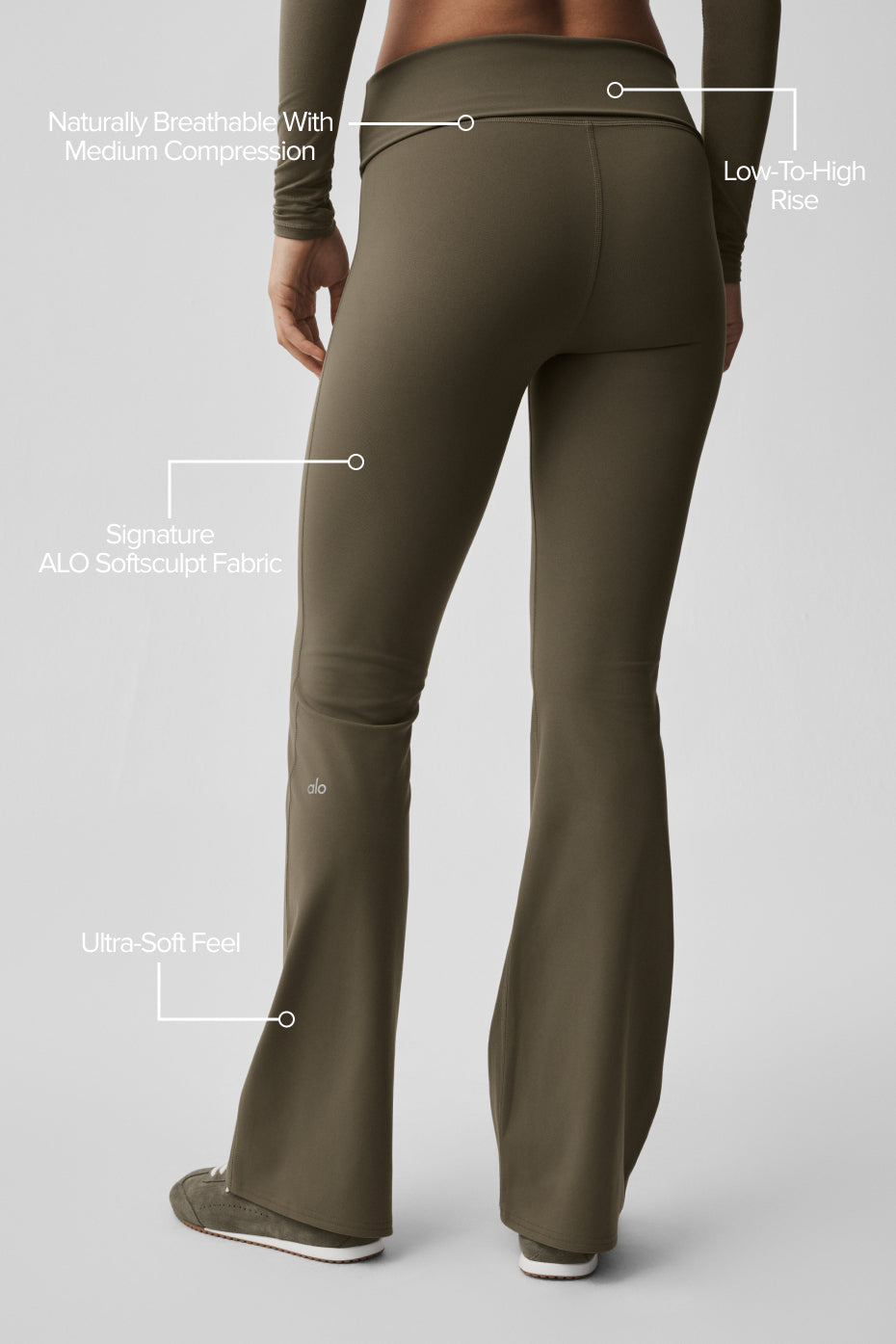 Alo Yoga Women'S Alo Softsculpt Foldover Flare Legging