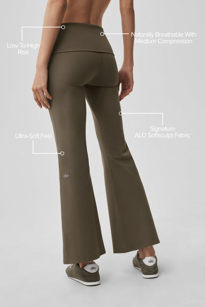 Alo Yoga Women'S Alo Softsculpt 7/8 Foldover Flare Legging