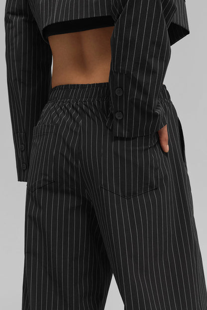 Alo Yoga Women'S Pinstripe Daylight Boxer Pant (Long)