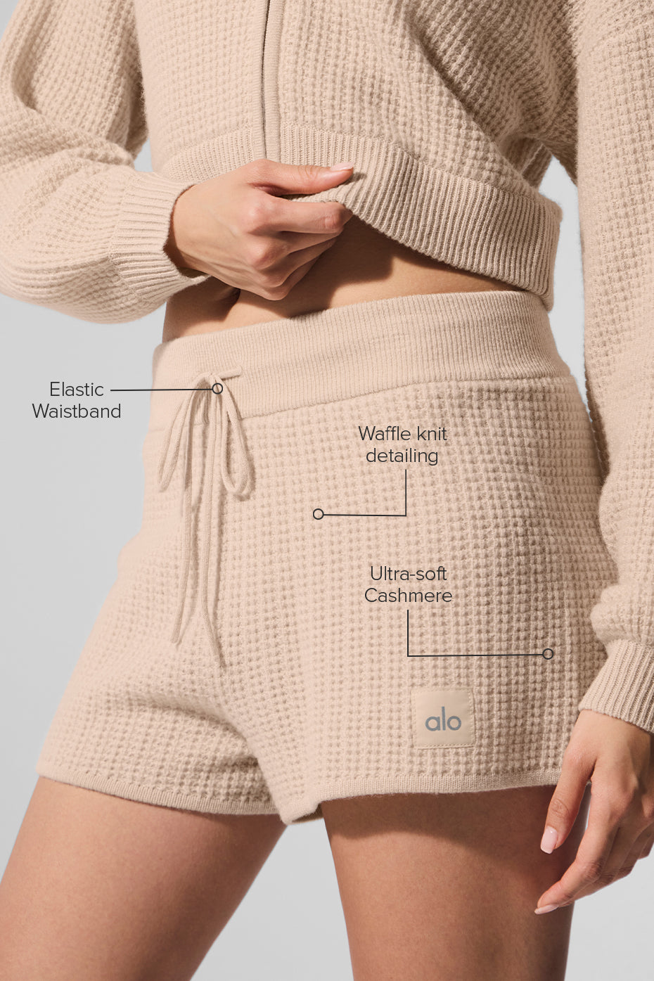 Alo Yoga Women'S Cashmere High-Waist Plush Waffle Short