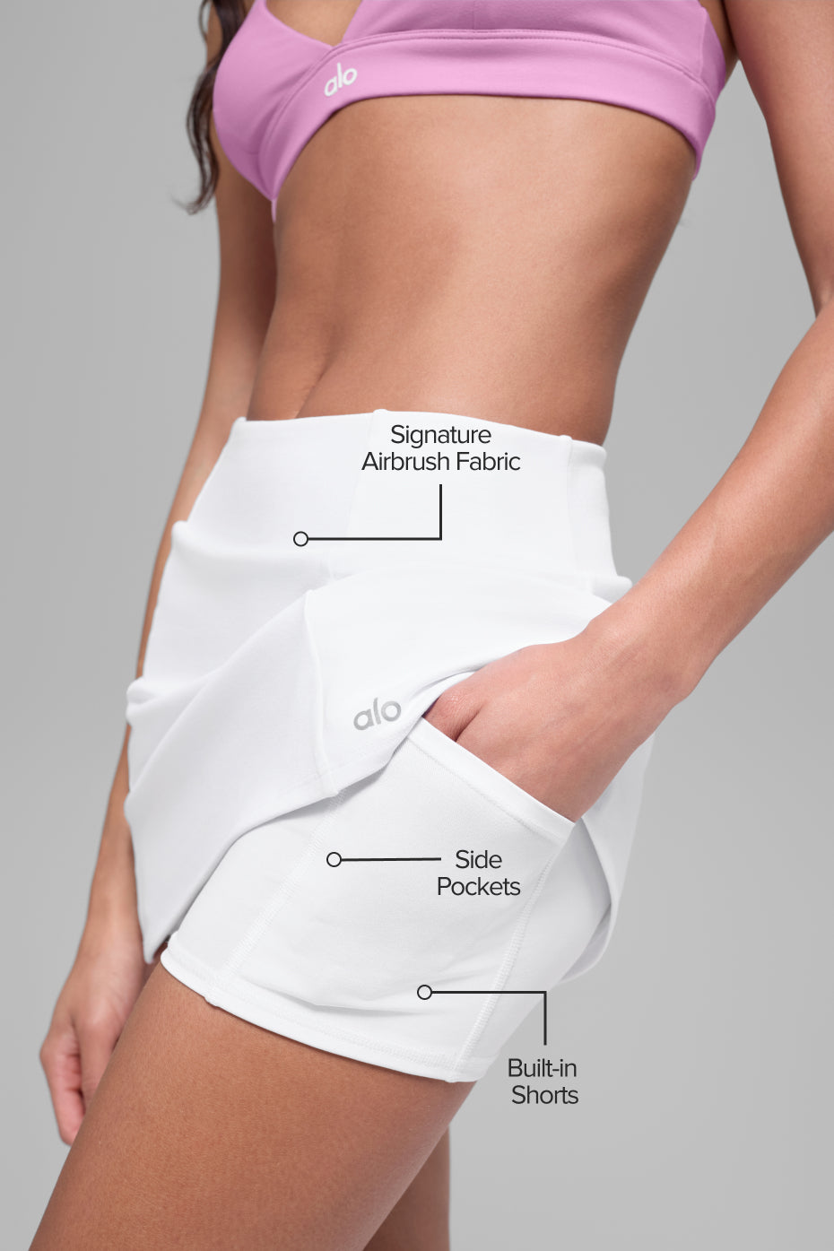 Alo Yoga Women'S Airbrush High-Waist Good Form Tennis Skirt