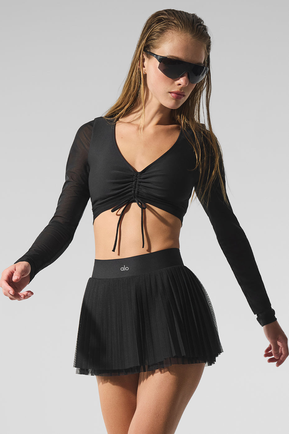 Alo Yoga Women'S Mesh Baseline Tennis Skirt