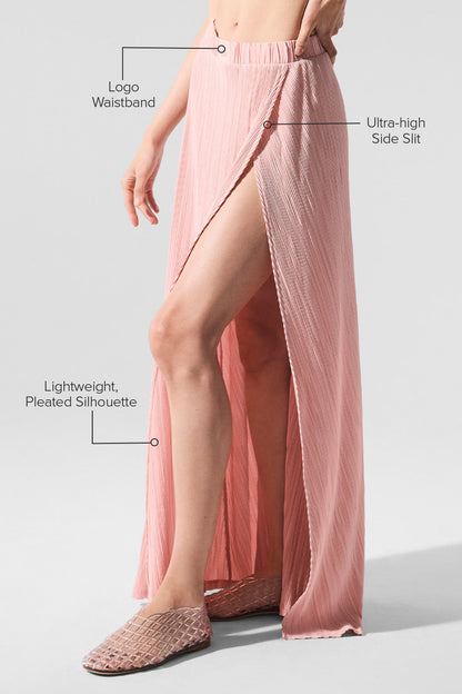 Alo Yoga Women'S Micro Plisse Game On Long Skirt