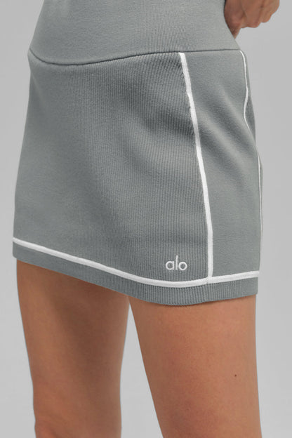 Alo Yoga Women'S Ribbed Sweater Knit Highline Mini Skirt