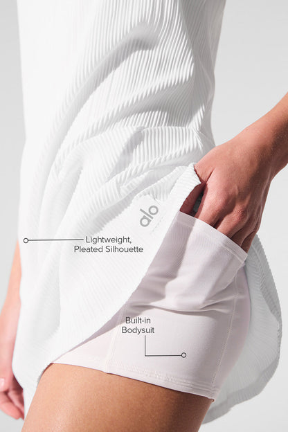 Alo Yoga Micro Plisse Game On Tennis Dress