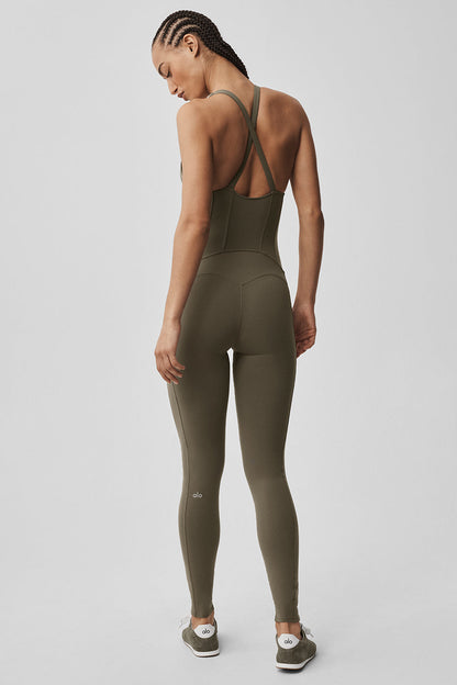 Alo Yoga Women'S Airbrush Sparks Fly Corset Onesie