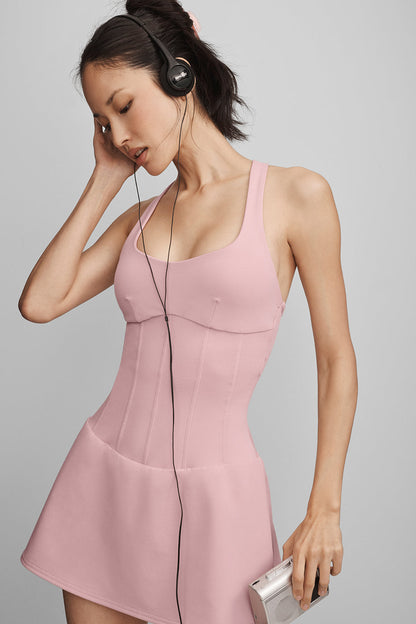 Alo Yoga Women'S Airbrush Sparks Fly Corset Tennis Dress
