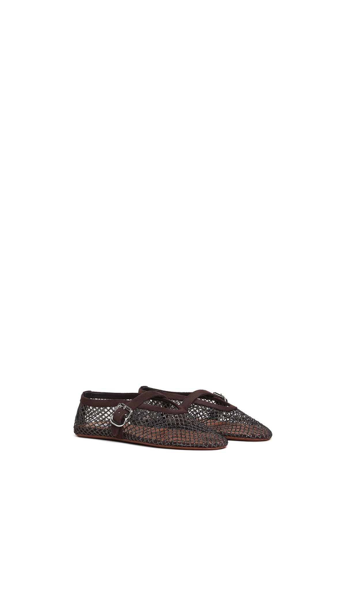 Alaïa Ballet Flats In Strass Fishnet