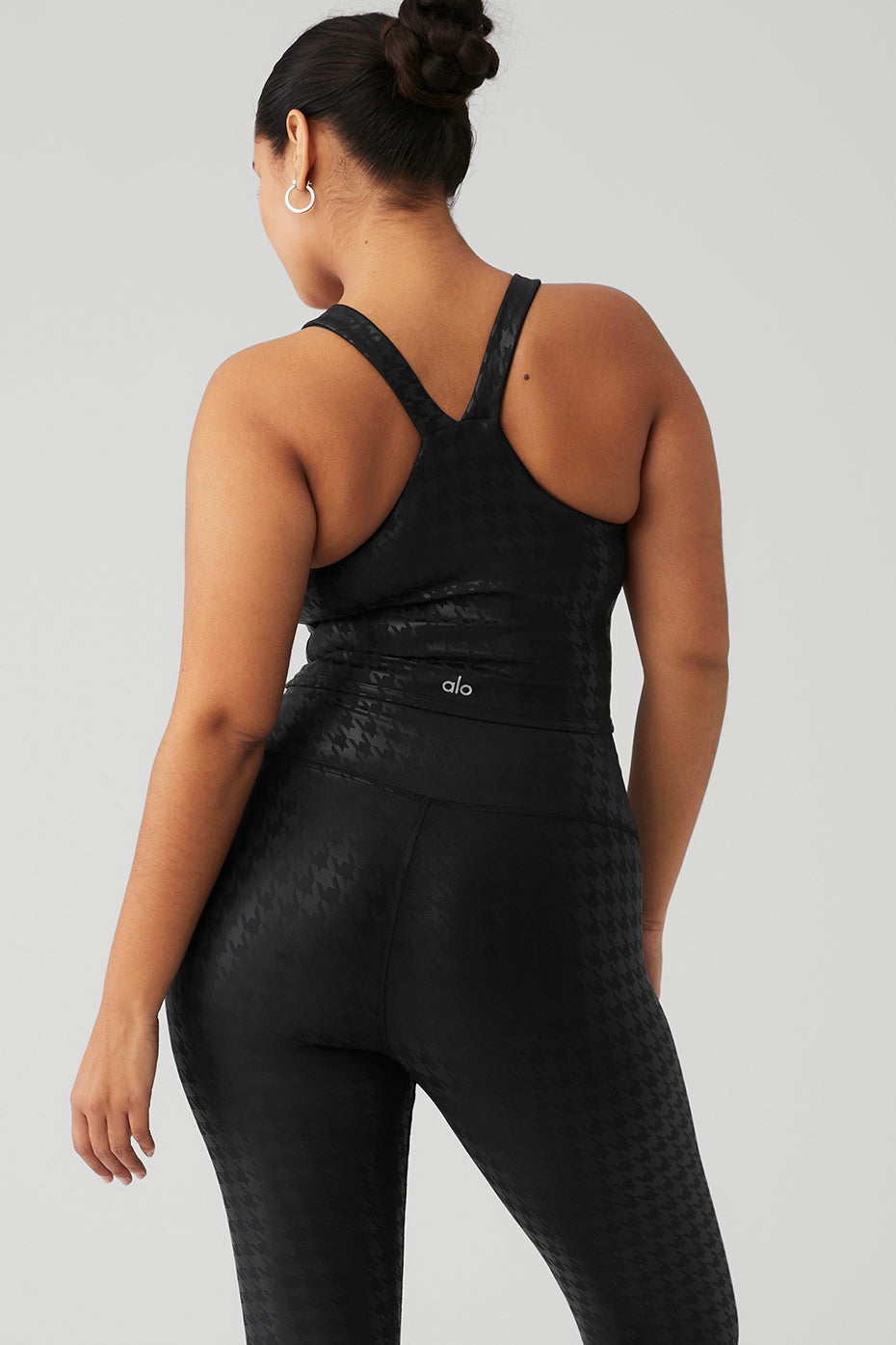 Alo Yoga Women'S Airlift Glimmer Houndstooth Real Bra Tank
