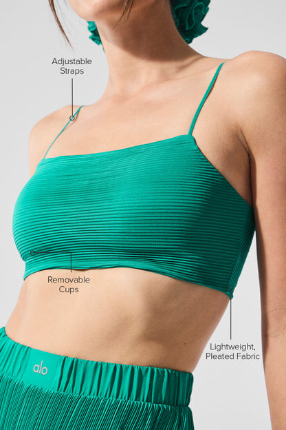 Alo Yoga Micro Plisse Game On Bra
