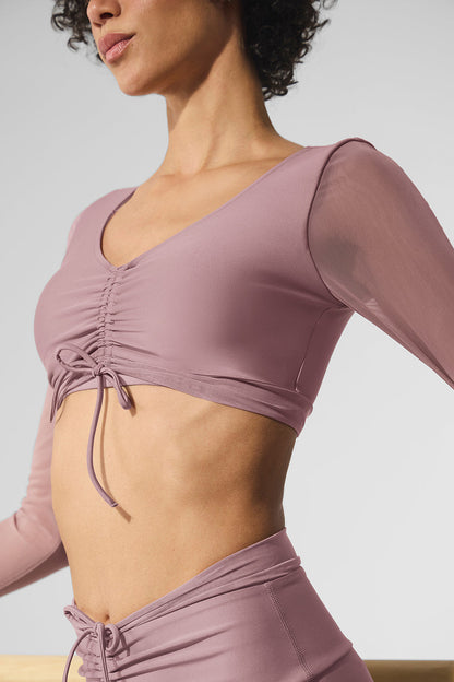 Alo Yoga Women'S Airlift Mesh Divine Long Sleeve Bra