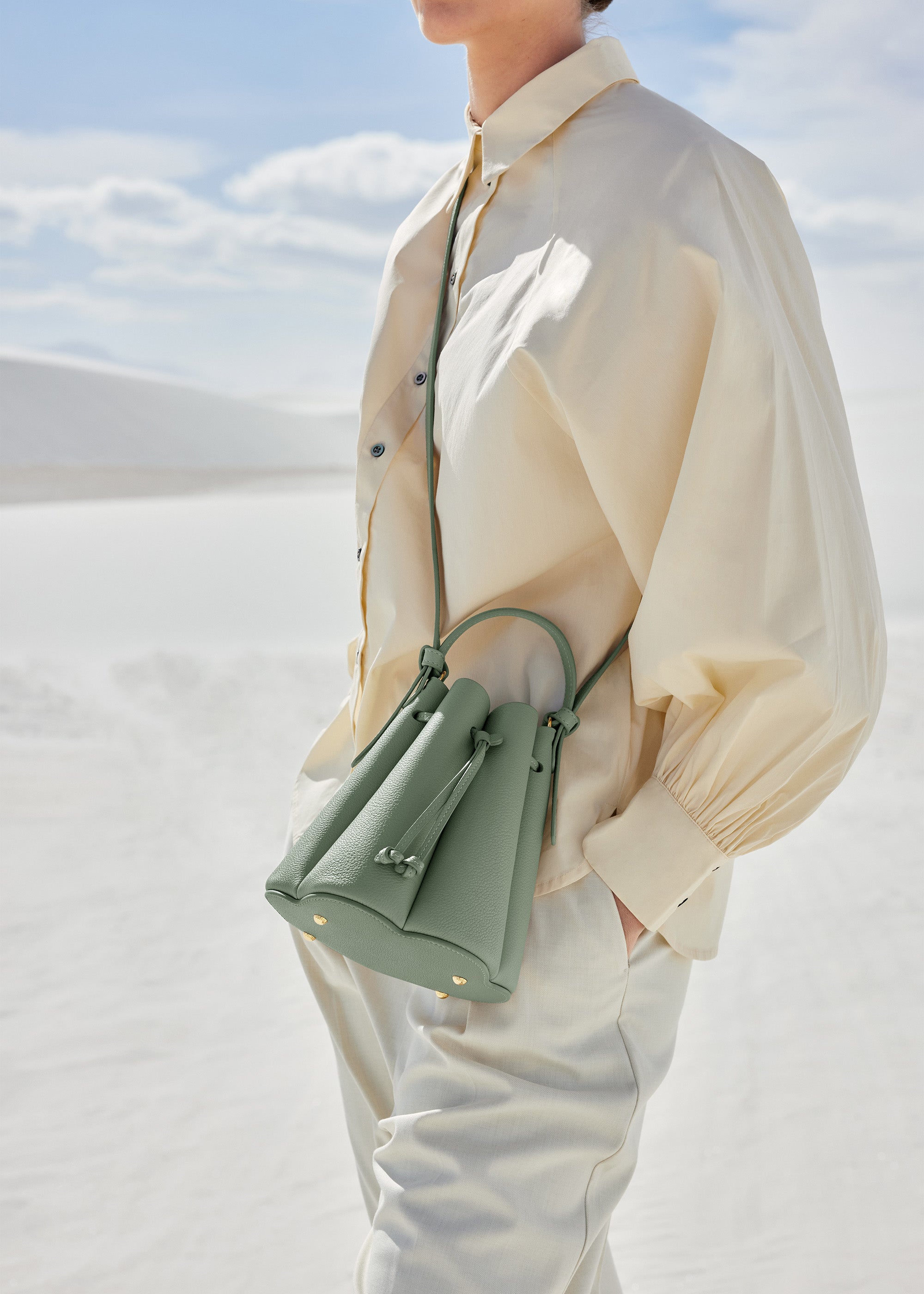 Polene Numero Huit Mini Textured Sage