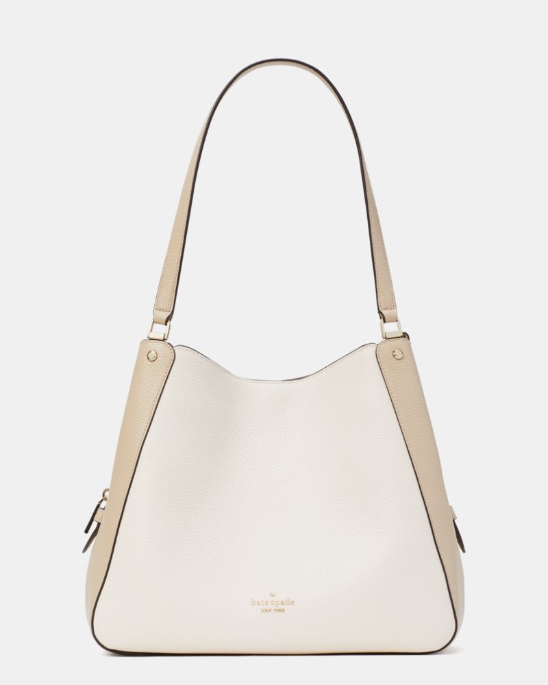 KateSpade Leila Medium Triple Compartment Shoulder Bag Light Sand Multi