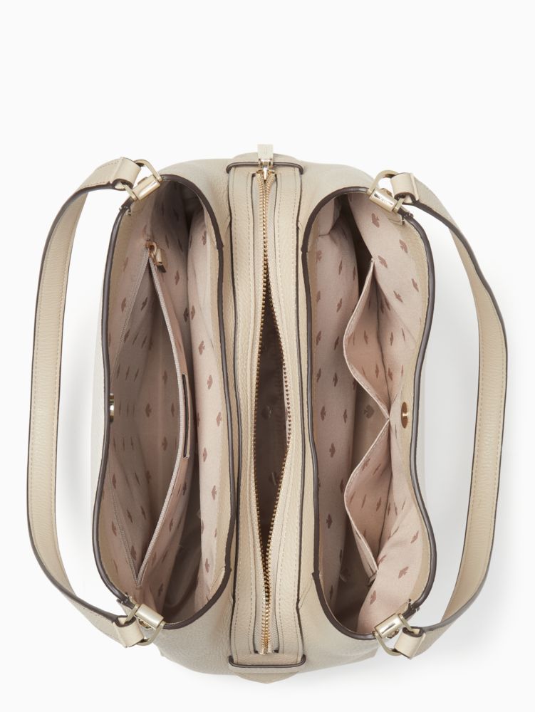 KateSpade Leila Medium Triple Compartment Shoulder Bag Light Sand Multi