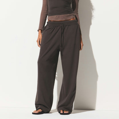 COTTON JERSEY WIDE LEG PANT