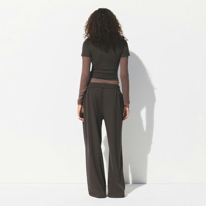 COTTON JERSEY WIDE LEG PANT