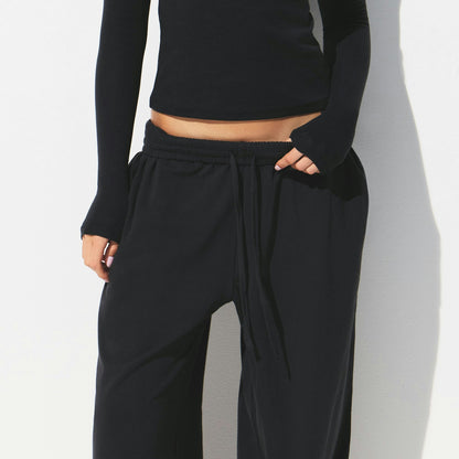 Skims Cotton Jersey Wide Leg Pant Soot