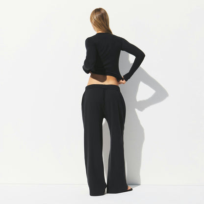 Skims Cotton Jersey Wide Leg Pant Soot