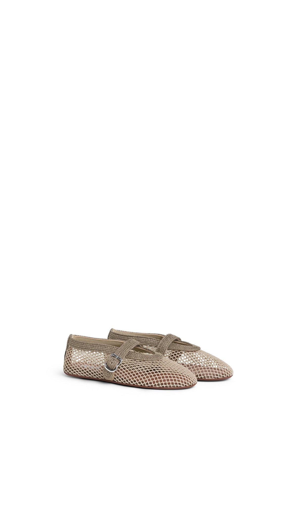 Alaïa Ballet Flats In Fishnet And Satin Cord
