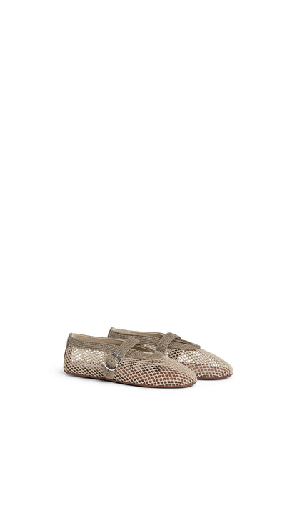 Alaïa Ballet Flats In Fishnet And Satin Cord