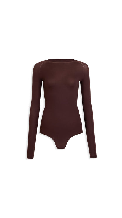 Alaïa Round Neck Second-Skin Knit Bodysuit