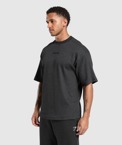 Gymshark Waffle Oversized T-Shirt Black