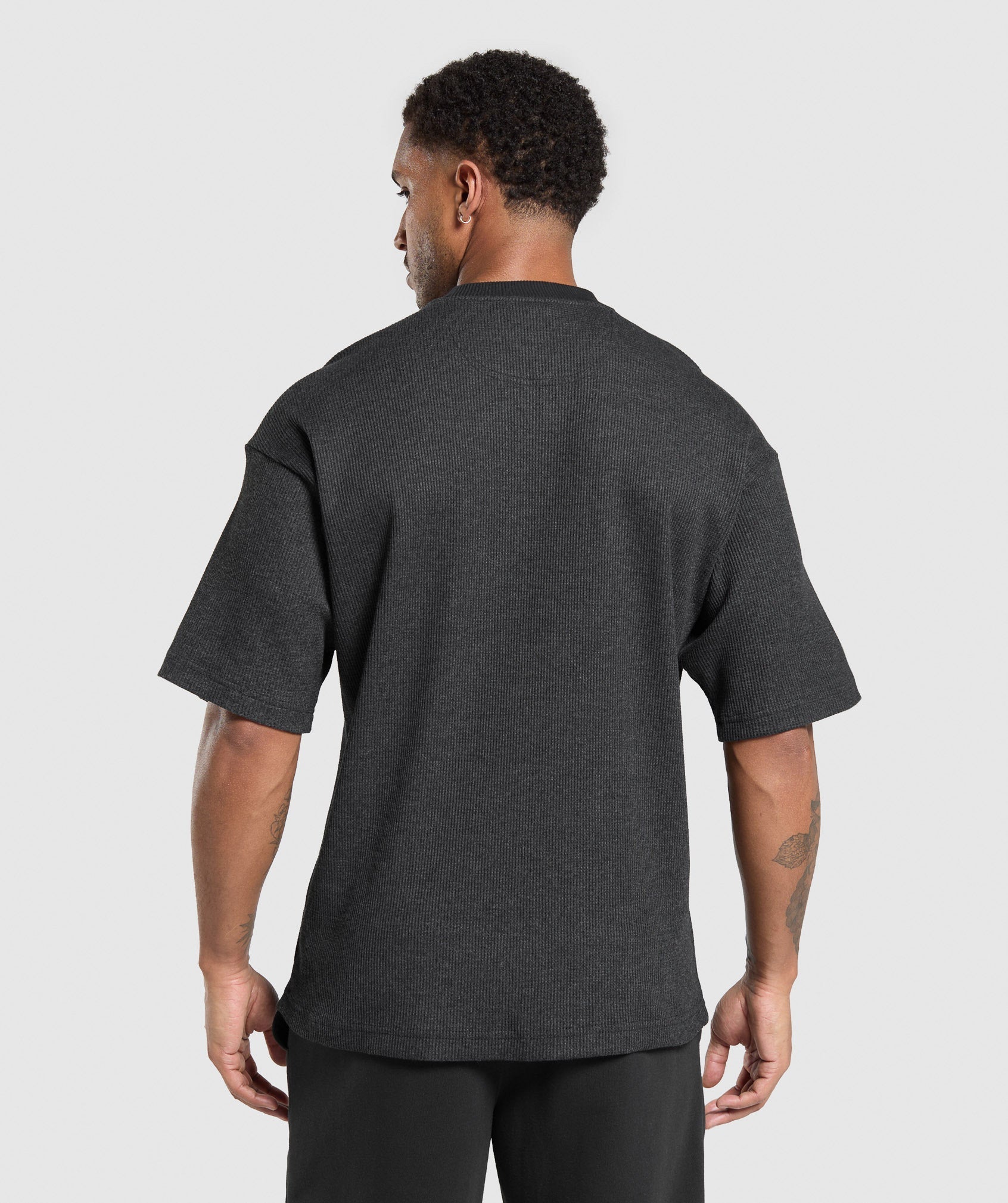 Gymshark Waffle Oversized T-Shirt Black