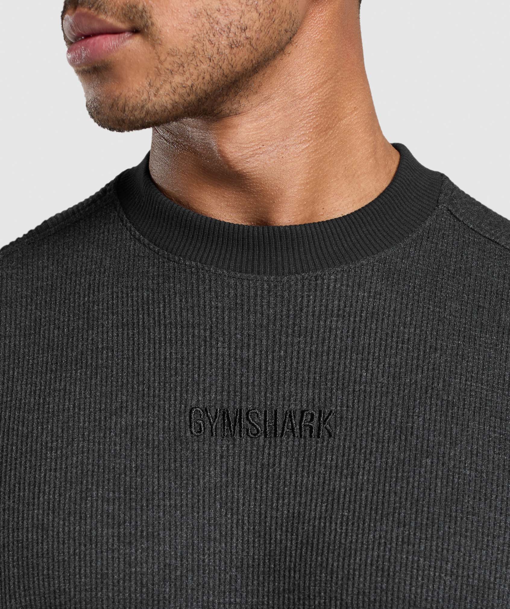Gymshark Waffle Oversized T-Shirt Black
