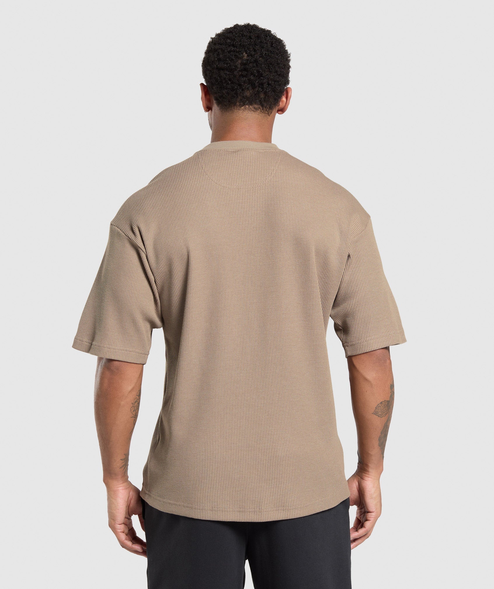 Gymshark Waffle Oversized T-Shirt Lifestyle Brown
