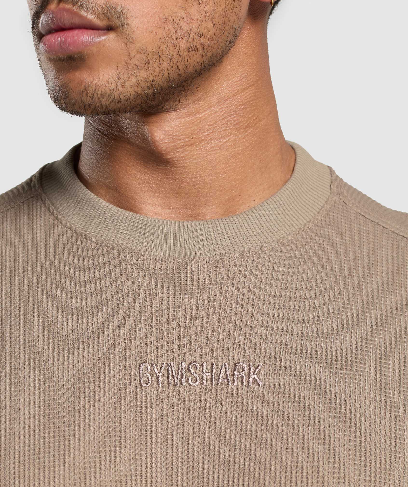 Gymshark Waffle Oversized T-Shirt Lifestyle Brown