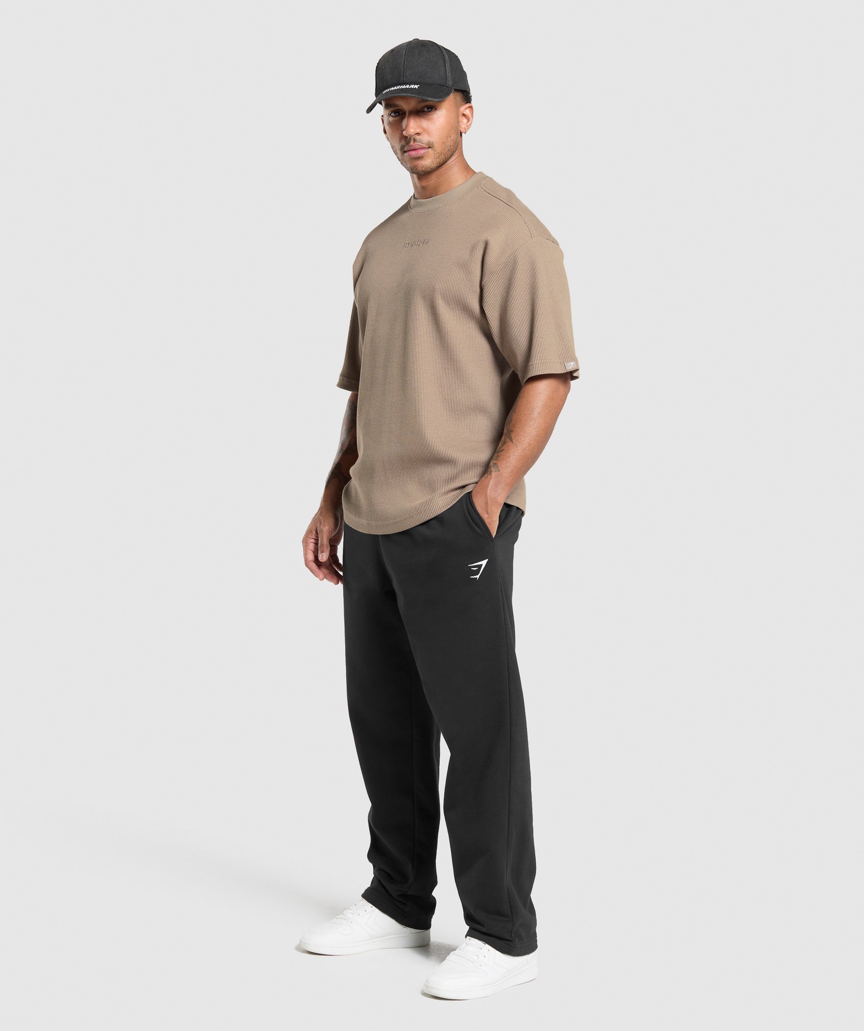 Gymshark Waffle Oversized T-Shirt Lifestyle Brown
