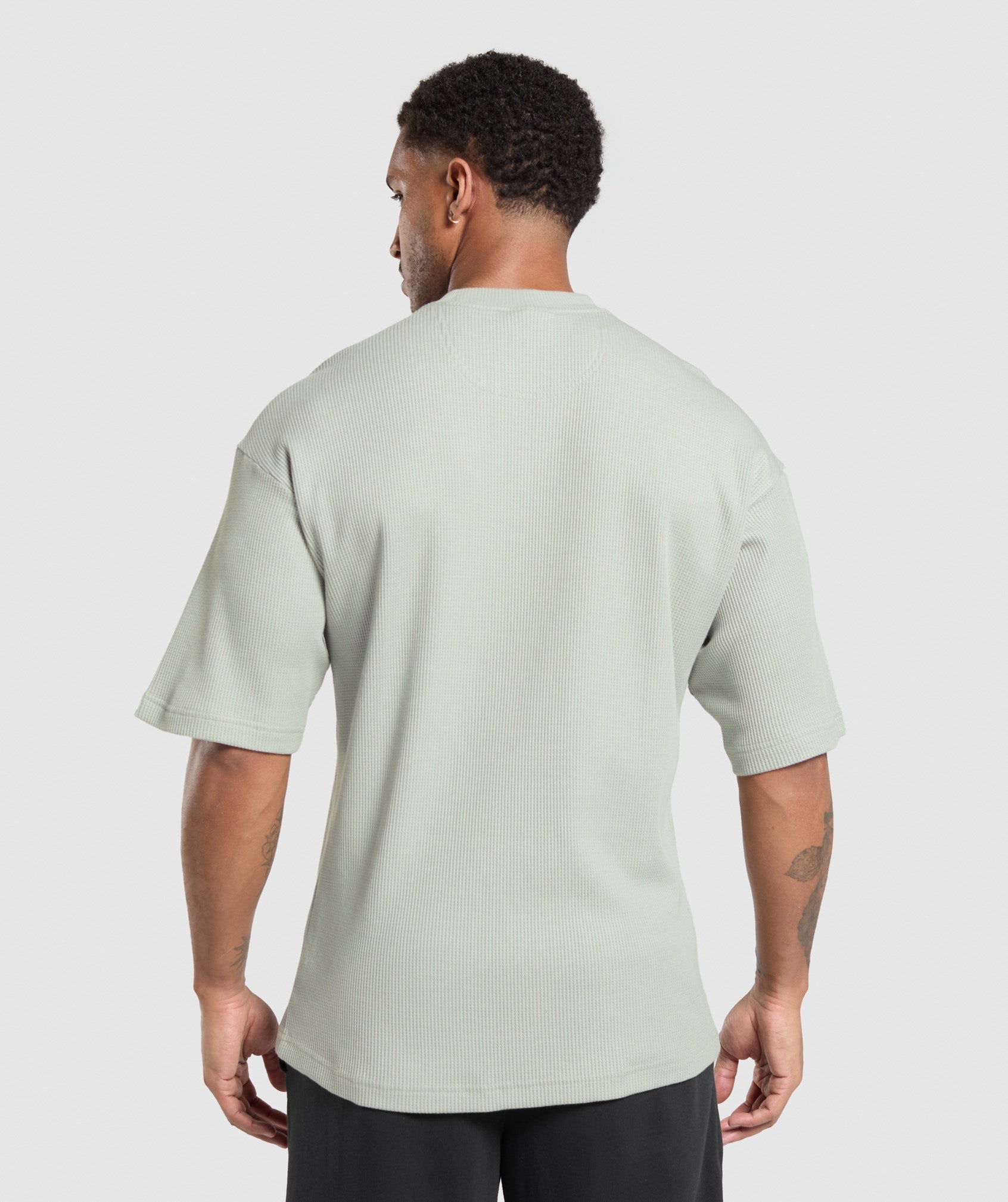 Gymshark Waffle Oversized T-Shirt Stone Grey