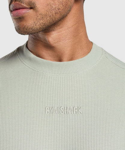 Gymshark Waffle Oversized T-Shirt Stone Grey