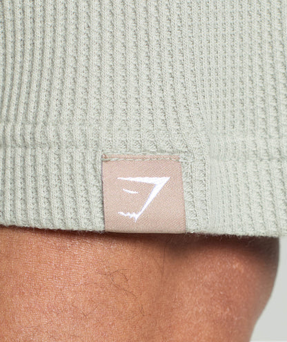 Gymshark Waffle Oversized T-Shirt Stone Grey