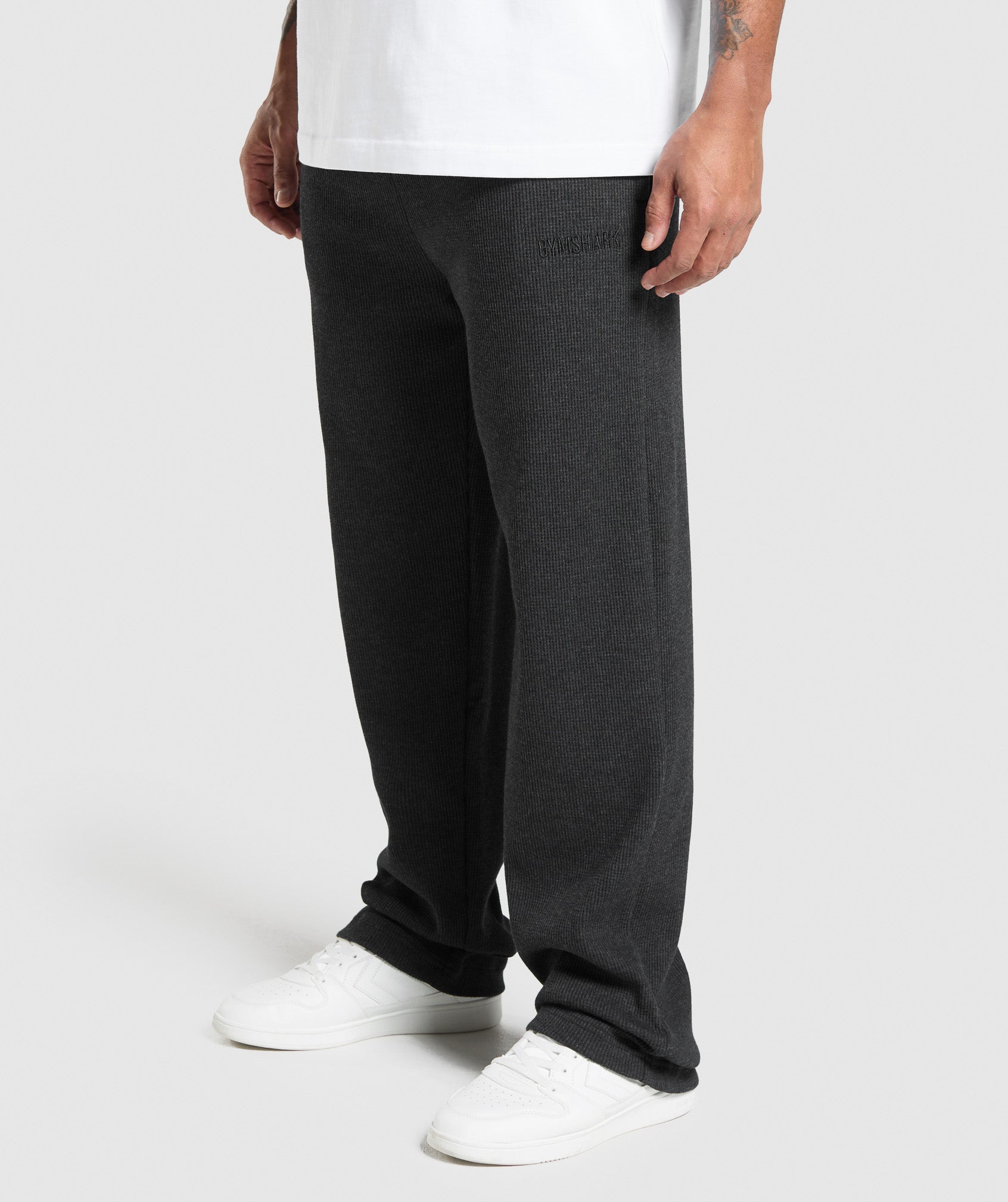 Gymshark Waffle Straight Leg Joggers Black