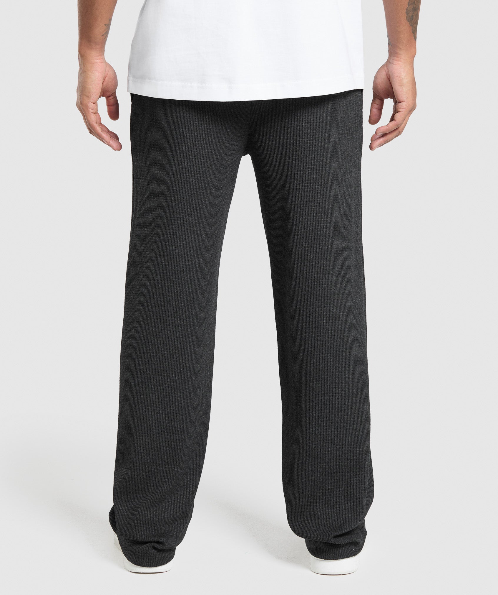 Gymshark Waffle Straight Leg Joggers Black