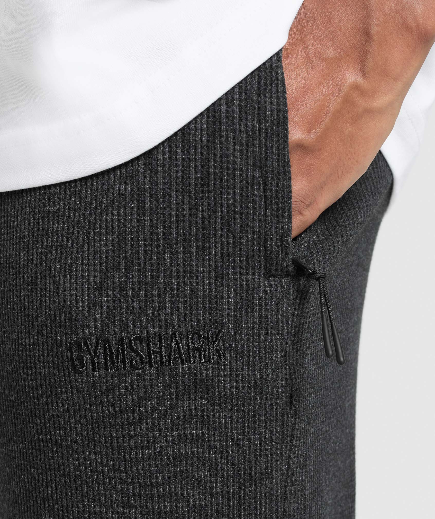 Gymshark Waffle Straight Leg Joggers Black