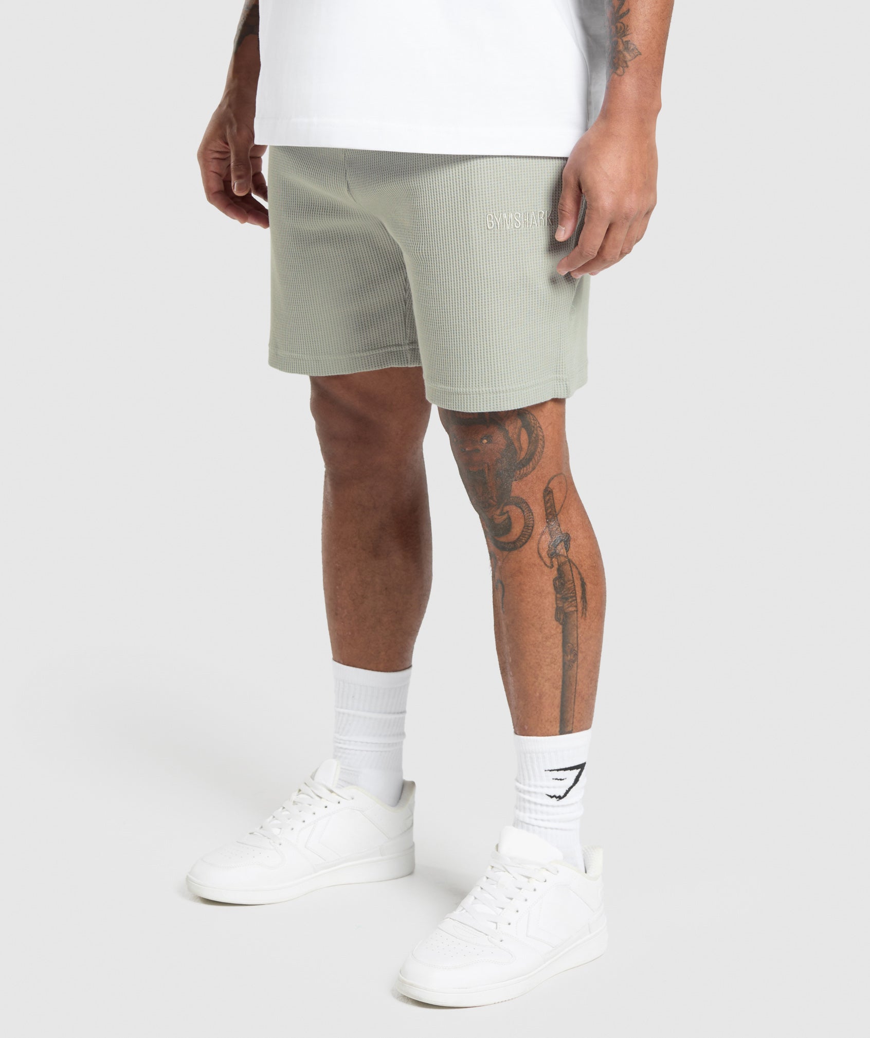 Gymshark Waffle Shorts Stone Grey